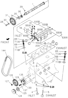 1994 Honda Passport Camshaft - Valve Diagram 1