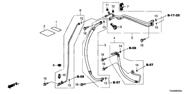 2018 Honda Fit A/C Hoses - Pipes Diagram