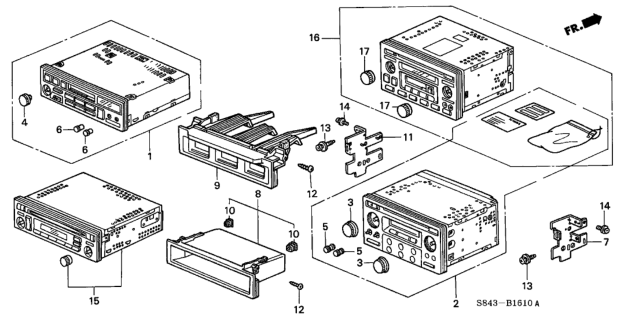 1998 Honda Accord 4 Door EXL (LEATHER) KA 5MT Auto Radio Diagram