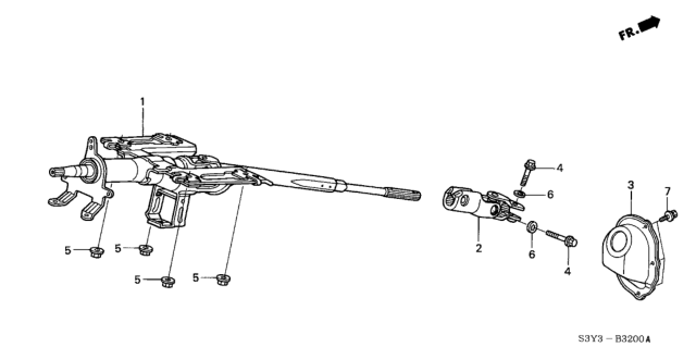 2001 Honda Insight Column Assembly, Steering Diagram for 53200-S3Y-A01