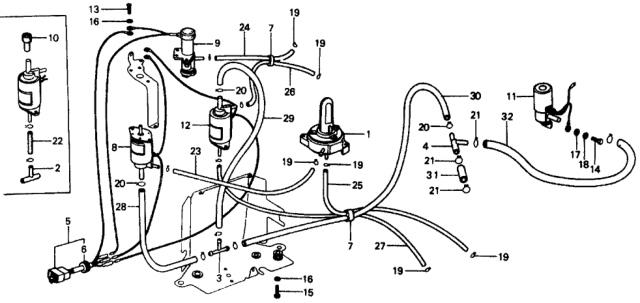 1975 Honda Civic 2 Door ** (1500) KA HMT Control Valve Diagram