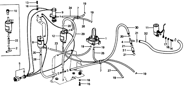 1975 Honda Civic Valve, Control Diagram for 16300-657-023