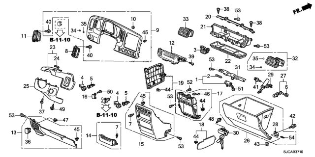 2014 Honda Ridgeline 4 Door RTS KA 5AT Instrument Panel Garnish Diagram