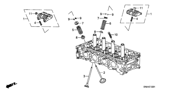 2008 Honda Civic 4 Door SI (SUMMER TIRE) KA 6MT Valve - Rocker Arm (2.0L) Diagram