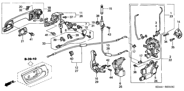 2005 Honda Accord Front Door Locks Diagram