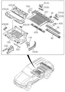 2002 Honda Passport 4 Door 4LX KA 5MT Floor Panel (Rear) Diagram
