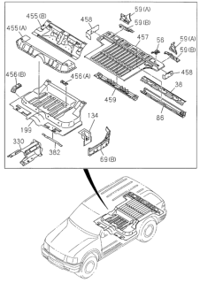 2000 Honda Passport Floor Panel (Rear) Diagram