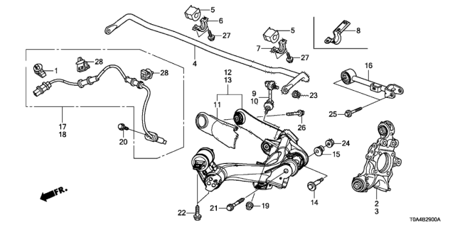 2015 Honda CR-V Spr Stabilizer Rear (18Mm) Diagram for 52300-T1W-A01