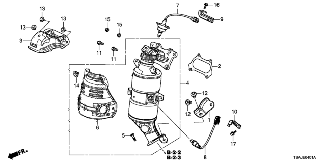 2019 Honda Civic Converter Assembly Diagram for 18150-5BA-L10