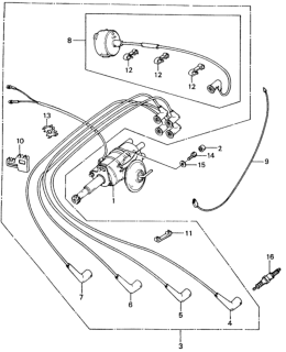 1982 Honda Civic Distributor - Spark Plug Diagram