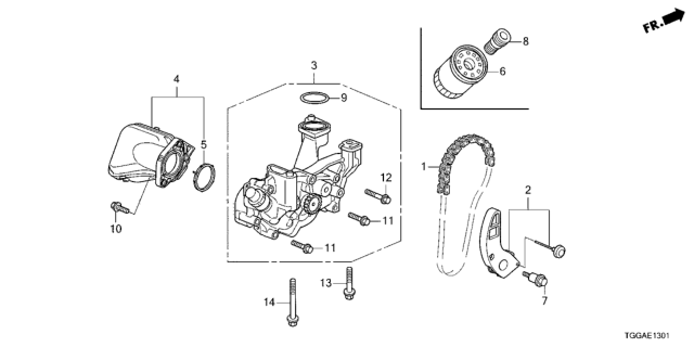 2021 Honda Civic 5 Door TR LE  (LIMITED EDITION) KA 6MT Oil Pump Diagram