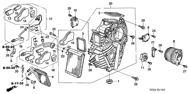 2008 Honda Odyssey Rear Heater Unit Diagram