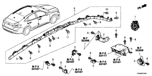 2021 Honda Insight SENSOR, FR. CRASH Diagram for 77930-TXM-B21