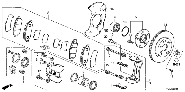 2021 Honda Accord BEARING, FR- HUB Diagram for 44300-TYF-E01