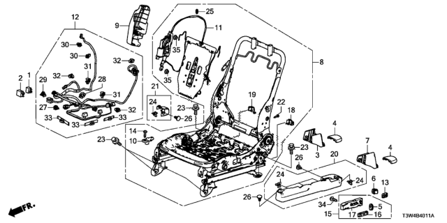 2015 Honda Accord Hybrid Foot Cove*NH167L* Diagram for 81106-T2F-A31ZA