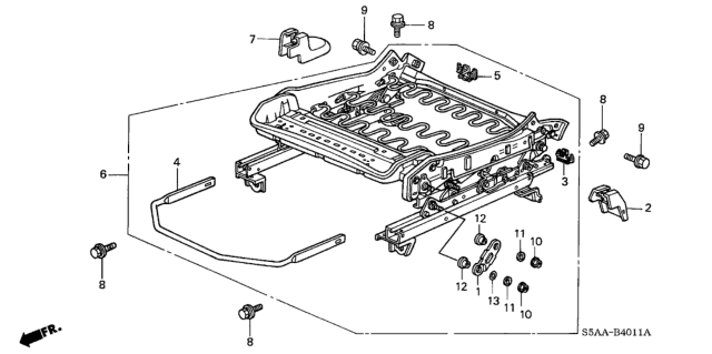 2004 Honda Civic Link, FR. Diagram for 81139-S3N-003