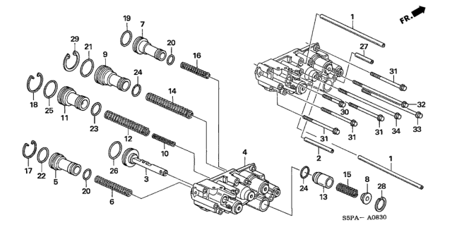 2005 Honda Civic AT Servo Body Diagram