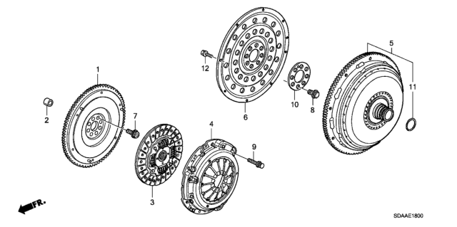 2007 Honda Accord 4 Door LX KA 5AT Clutch - Torque Converter (L4) Diagram