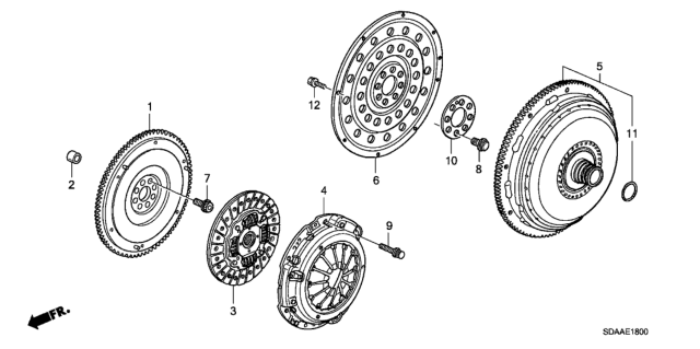 2007 Honda Accord Clutch - Torque Converter (L4) Diagram