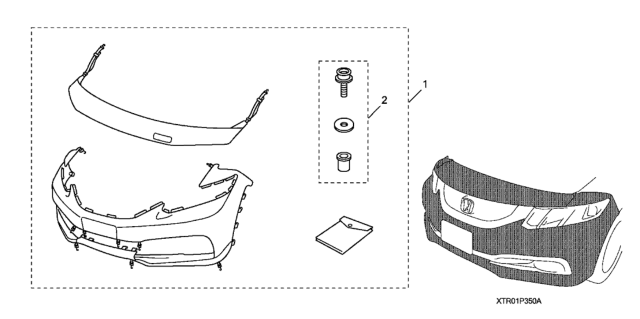 2013 Honda Civic 4 Door EX-L (NAVIGATION) KL 5AT Nose Mask (Full) Diagram