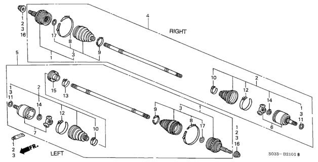 1999 Honda Civic Driveshaft Diagram