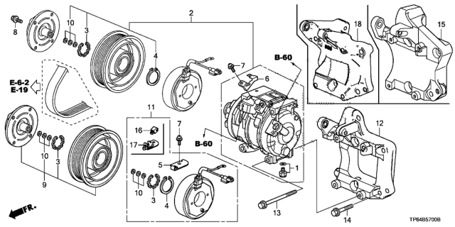 2012 Honda Crosstour A/C Compressor (V6) Diagram