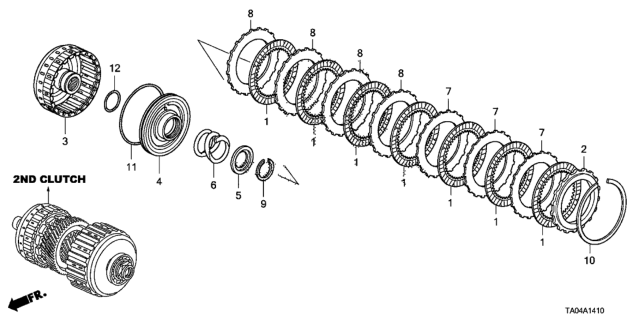 2011 Honda Accord AT Clutch (2nd) (V6) Diagram