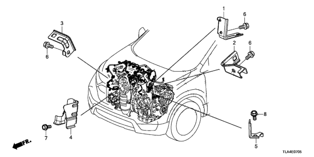 2017 Honda CR-V Engine Wire Harness Stay Diagram