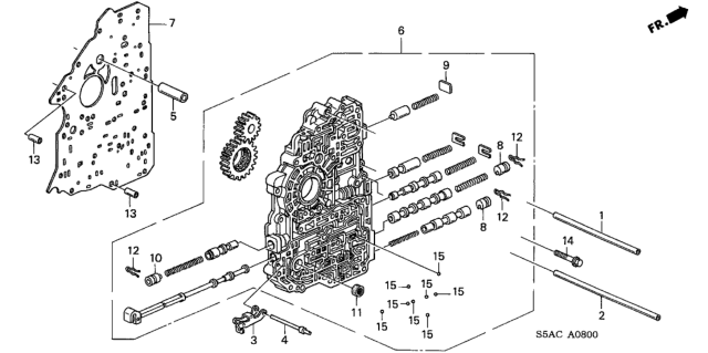 2005 Honda Civic 4 Door LX (SPECIAL EDITION) KA 4AT AT Main Valve Body Diagram