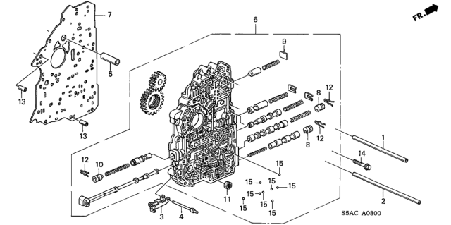 2005 Honda Civic AT Main Valve Body Diagram