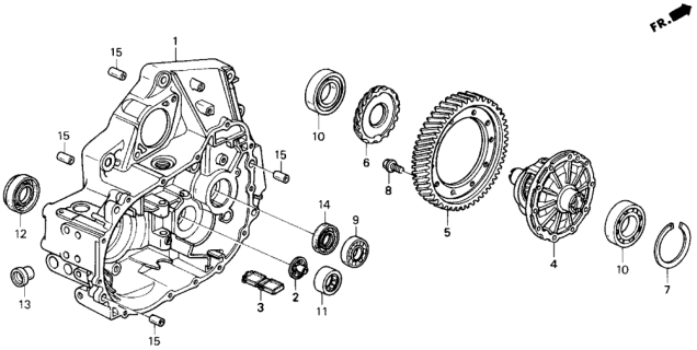 1994 Honda Del Sol 2 Door S KA 5MT MT Clutch Housing Diagram