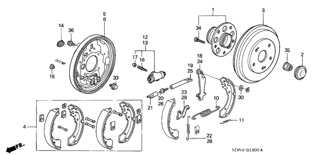 2003 Honda Accord Plate, Right Rear Brake Back Diagram for 43110-SDA-A01