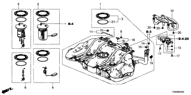 2019 Honda Insight GSKT, F/PUMP MODULE Diagram for 17574-TXM-A01