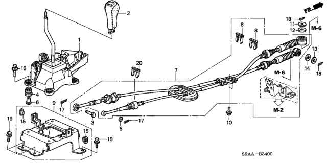 2006 Honda CR-V Shift Lever Diagram