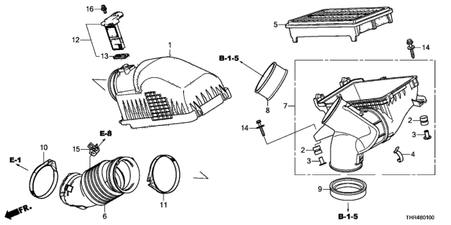 2019 Honda Odyssey COVER, AIR CLEANER Diagram for 17211-5J6-A20