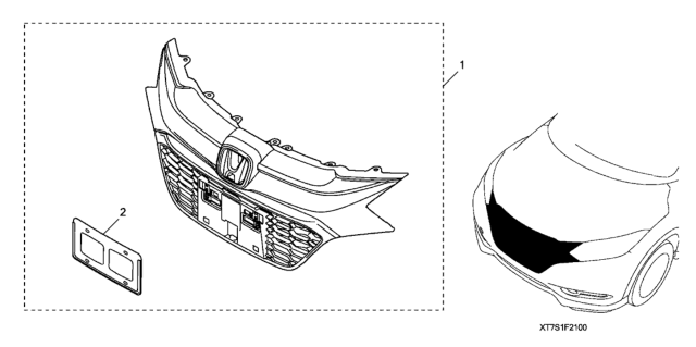 2016 Honda HR-V 5 Door LX (2WD) KA CVT Front Grille (Sport) Diagram