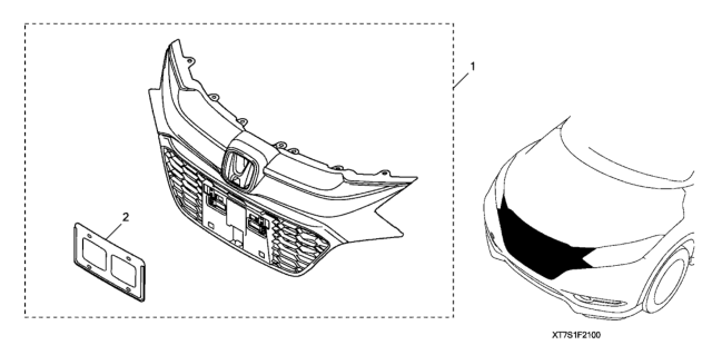 2018 Honda HR-V Front Grille (Sport) Diagram