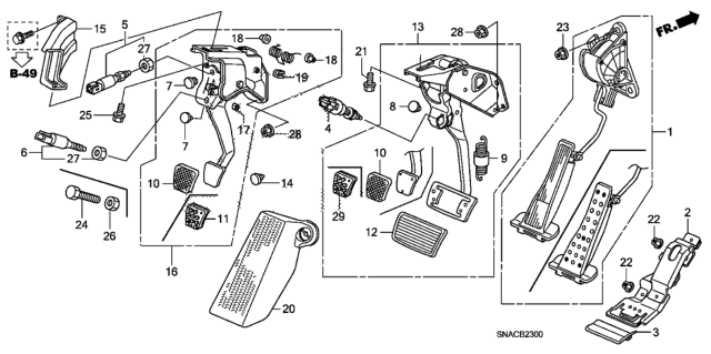 2011 Honda Civic Pedal Diagram