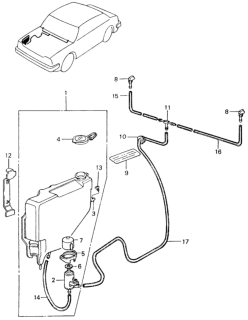 1981 Honda Civic 4 Door ** (1500) KH HMT Front Windshield Washer Diagram
