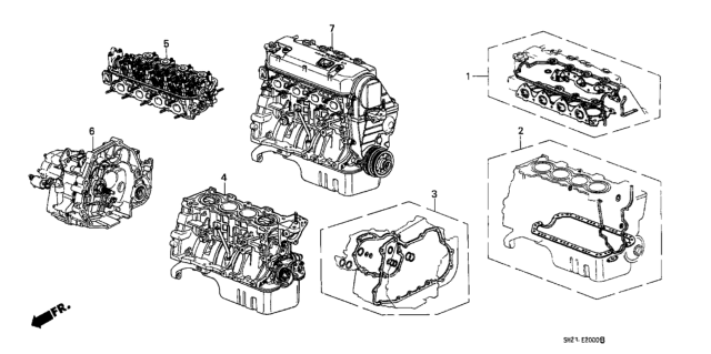 1988 Honda CRX General Assembly, Cylinder Head Diagram for 10003-PM8-A00