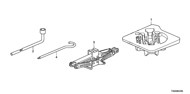2012 Honda Accord 4 Door EX KA 5MT Tools - Jack Diagram