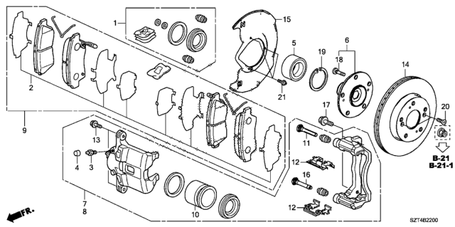 2012 Honda CR-Z Front Brake Diagram