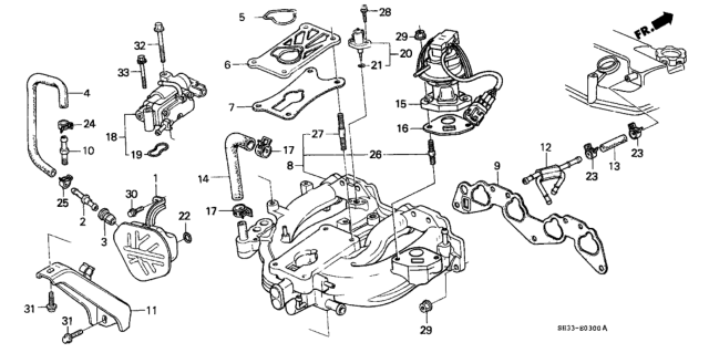 1991 Honda Civic Tube, PCV Diagram for 11856-PM5-000