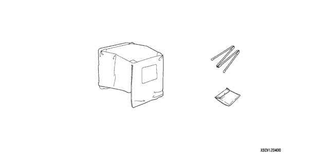 2008 Honda Element Tent Poles, Cabana Diagram for 08Z04-SCV-100A