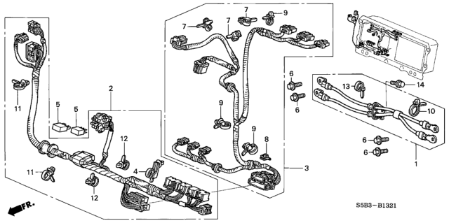 2003 Honda Civic 4 Door MX (HYBRID) KL CVT IMA Wire Harness Diagram