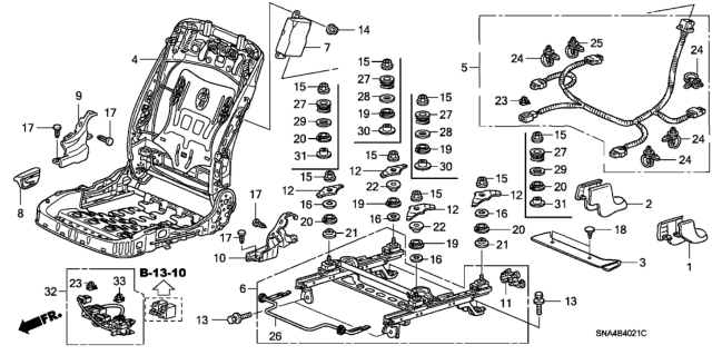 2006 Honda Civic Front Seat Components (Passenger Side) (SWS) Diagram