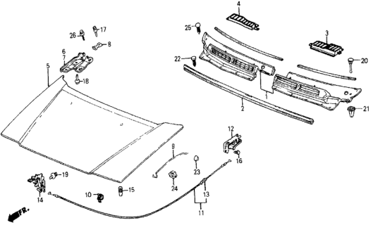 1987 Honda Civic Hood Diagram