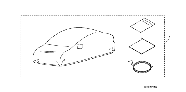 2019 Honda Clarity Electric 4 Door TRNG (CLARITY ELC) KA 1AT Car Cover (Gray) Diagram