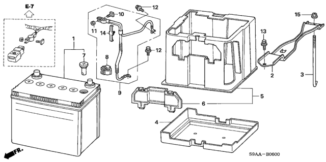 2006 Honda CR-V Cable Assembly, Battery Ground Diagram for 32600-S9A-921