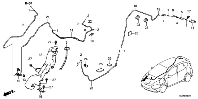 2013 Honda Fit EV Tube 220 Diagram for 76899-TF7-003